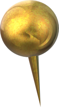 Gold Golden Colored Round Shiny Push Pin